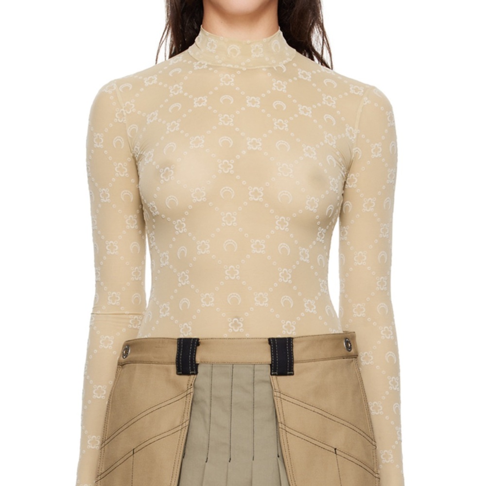 Marine Serre Beige and Olive Women's Top